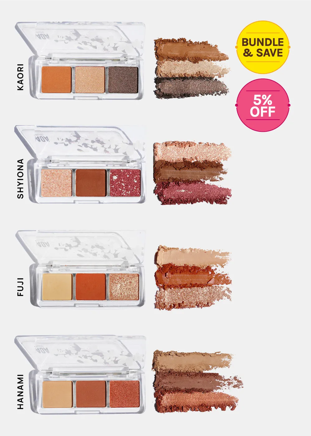 AOA Cherry Blossom 3-Color Eyeshadow Palettes