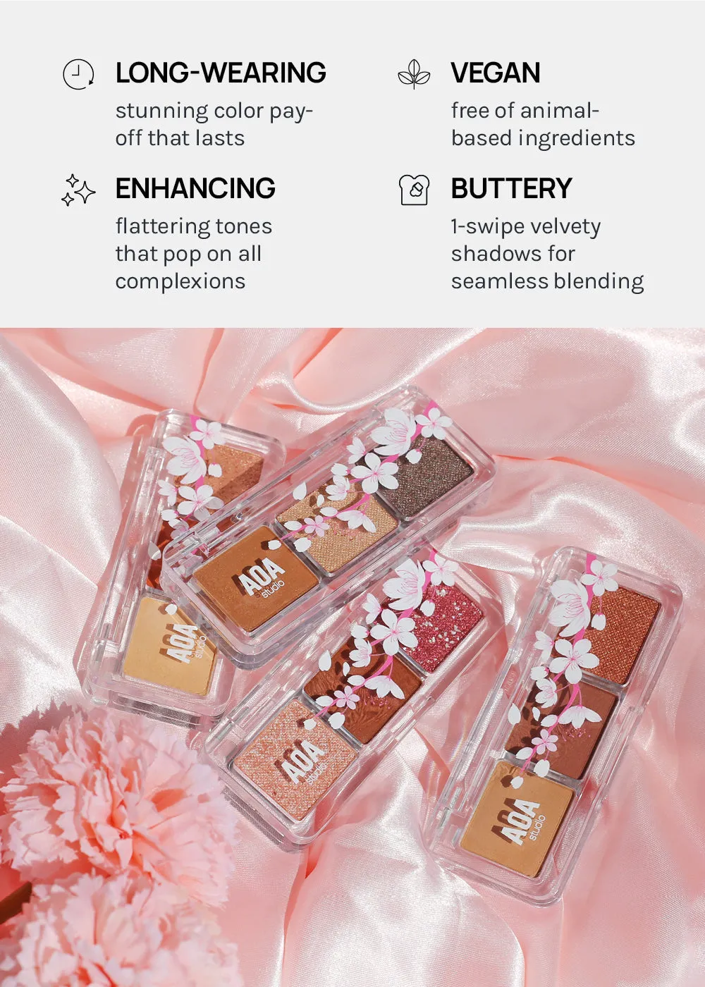AOA Cherry Blossom 3-Color Eyeshadow Palettes