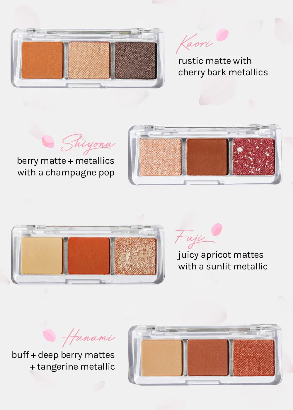 AOA Cherry Blossom 3-Color Eyeshadow Palettes
