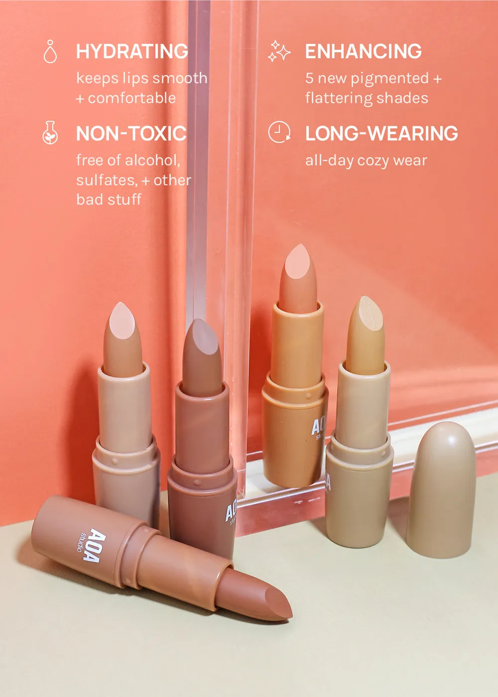 AOA Dreamy Lipstick - 5 New Shades
