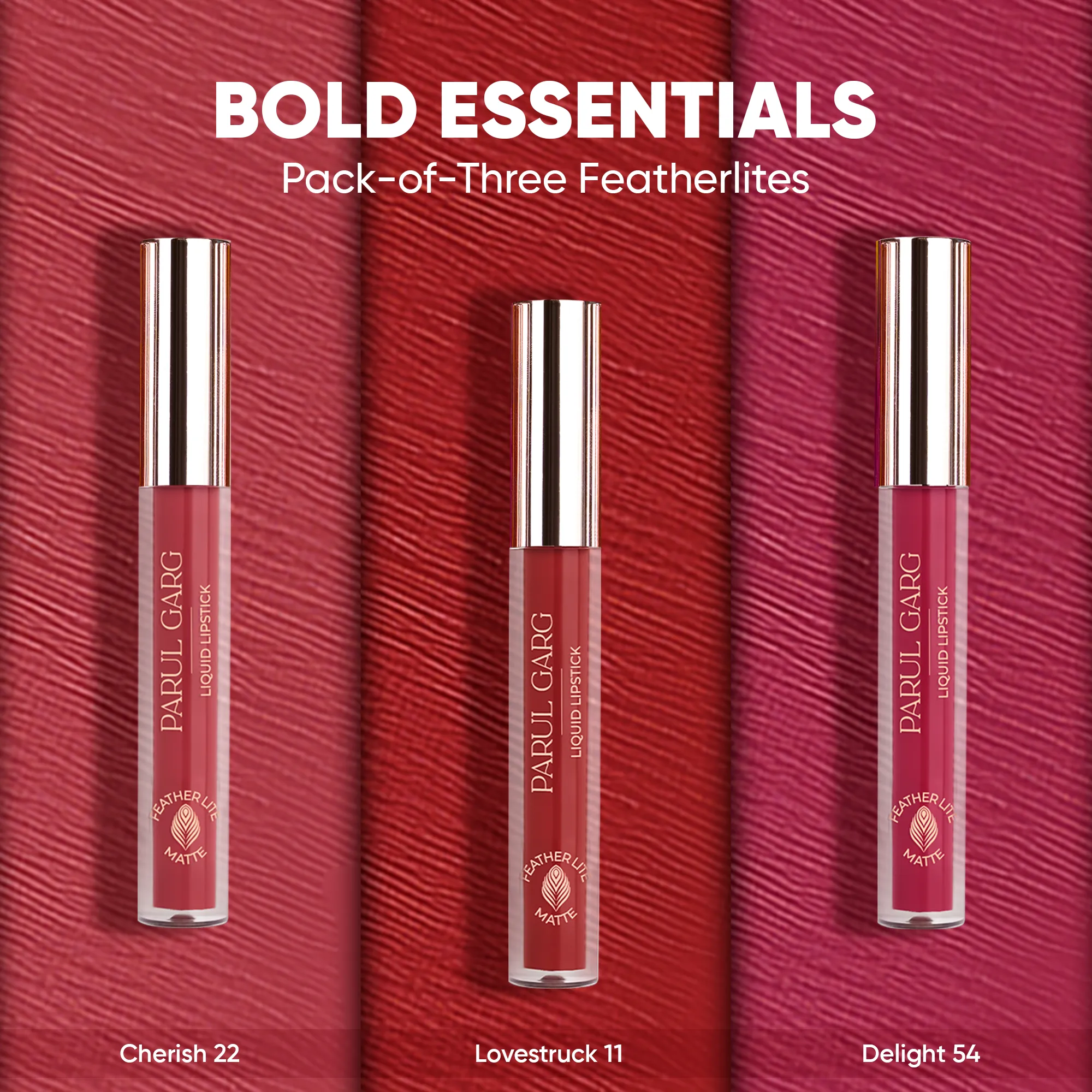 Bold Essentials: Pack-of-Three Featherlites Liquid Lipsticks