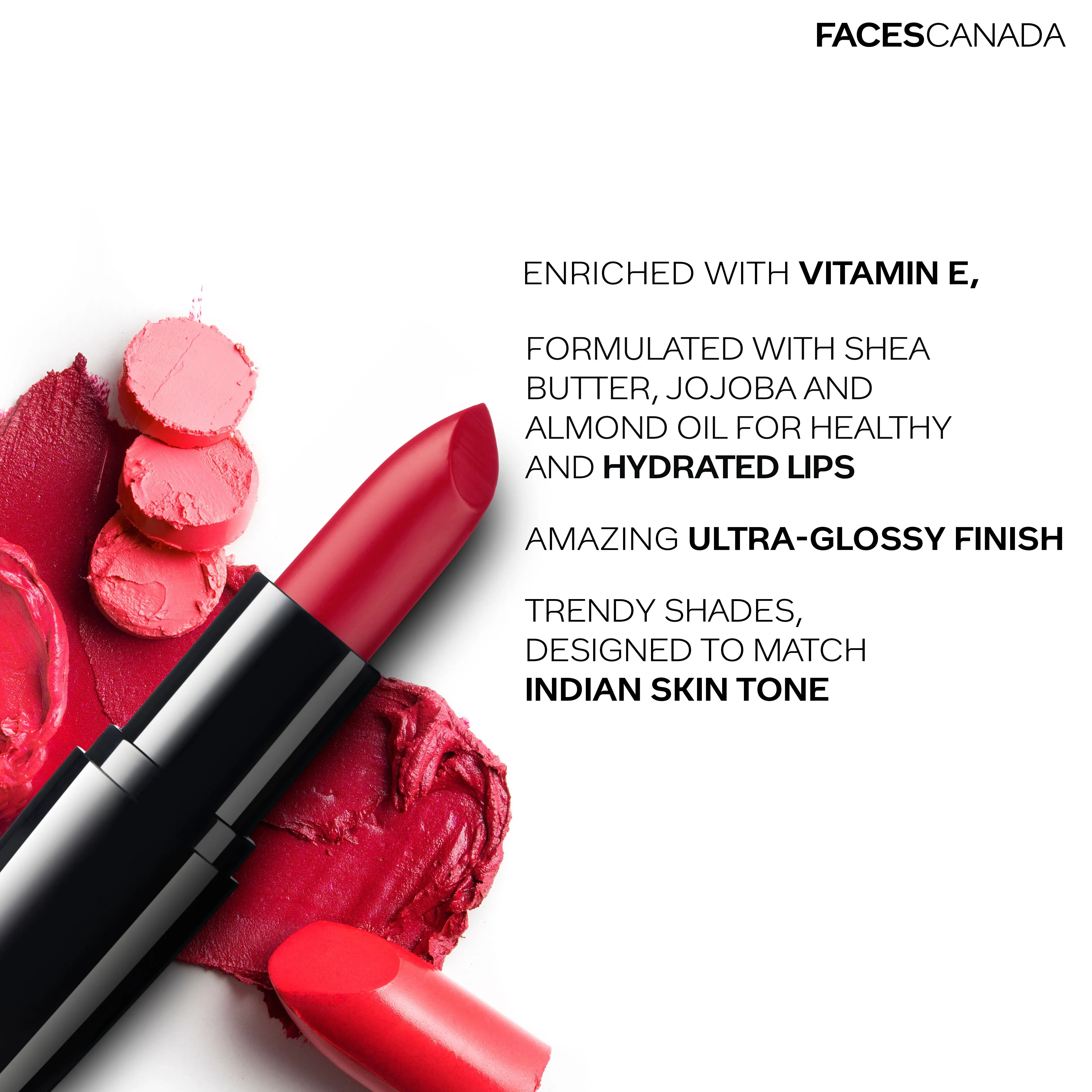 Faces Canada Weightless Creme Lipstick |Jojoba and Almond Oil | Highly pigmented | Smooth One Stroke Color | Keeps Lips Moisturized | Rose Bouquet 4g