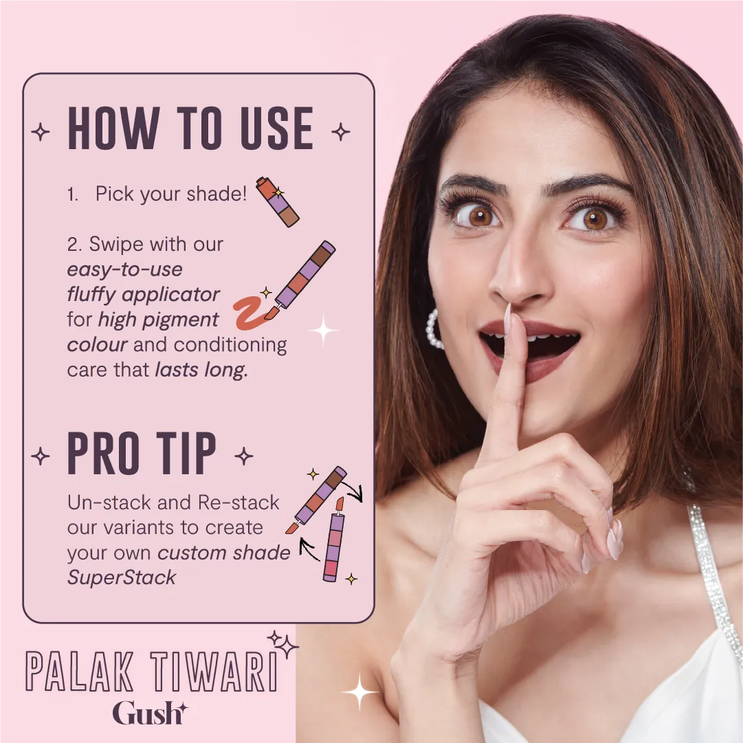Gush Beauty Retro Glam Lip Kit - THINK PINK / BROWN AND LOVELY | 8.4 ml each