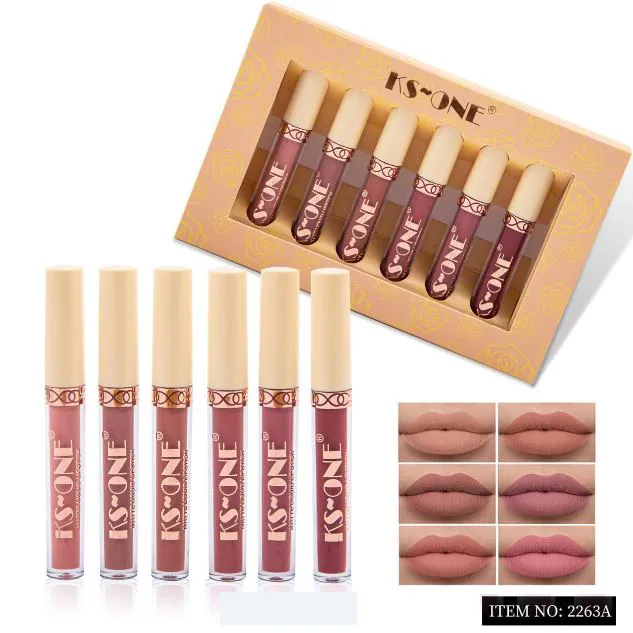 Miss Beauty New KS ONE Pack of 6 Matte Liquid Lipstick - for girls - 2263