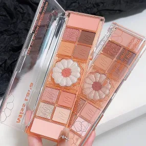 Miss Lara Flower Eyeshadow Palette Nude Natural Glitter Delicate Eyeshadow Pallete