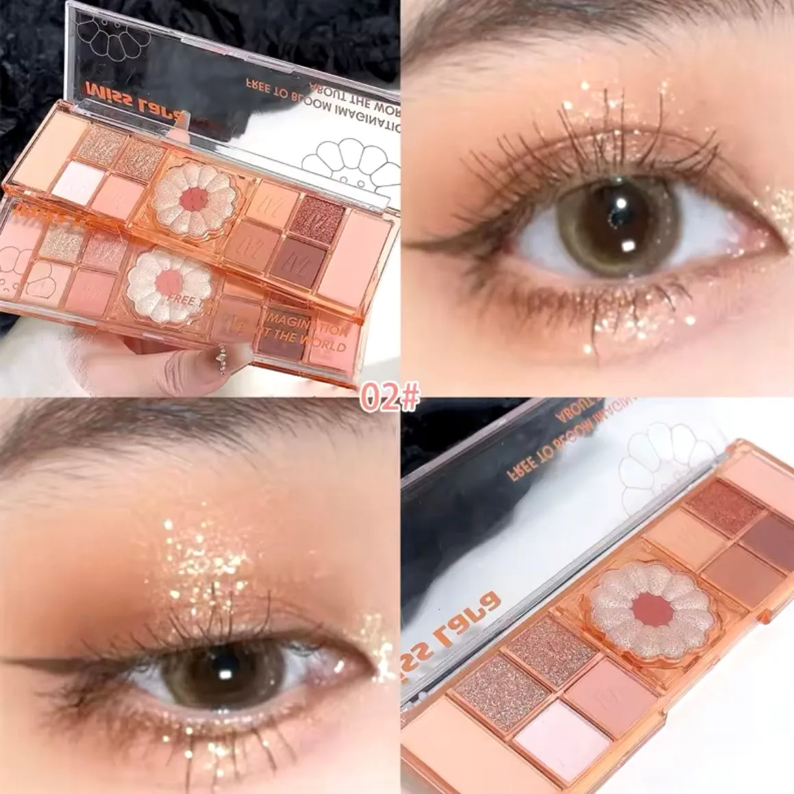 Miss Lara Flower Eyeshadow Palette Nude Natural Glitter Delicate Eyeshadow Pallete
