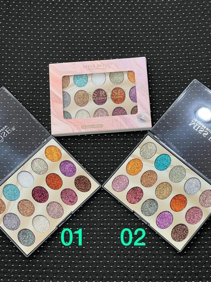 Miss Rose 15 Color Eyeshadow Glitter Kit