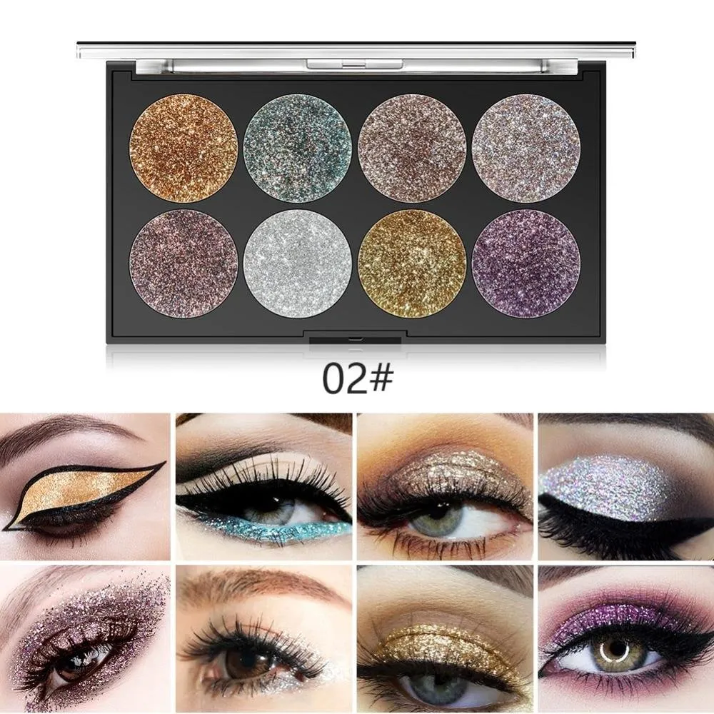 Miss Rose 8 Color Glitter Makeup Palette