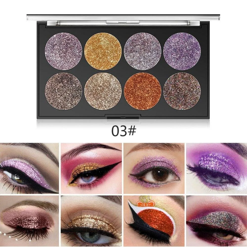 Miss Rose 8 Color Glitter Makeup Palette