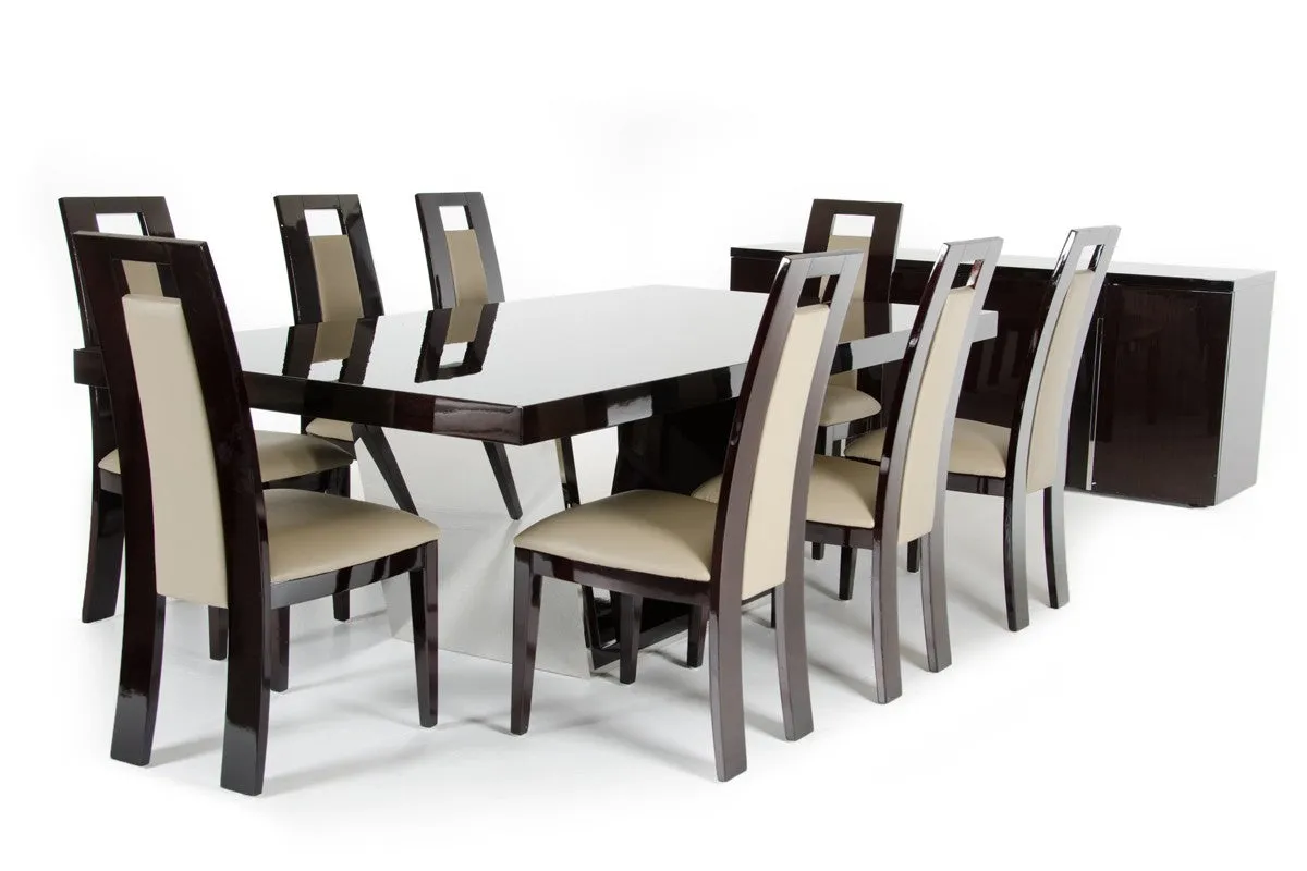 Modrest Christa Modern Ebony High Gloss Dining Table