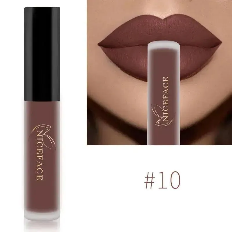 NICEFACE Nude Liquid Lipsticks - Waterproof Velvet Matte Lip Tint