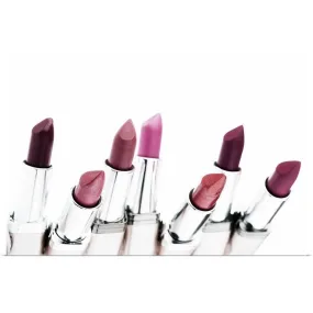 "Assortment of coloured lipsticks, close-up" Poster Print - Multi