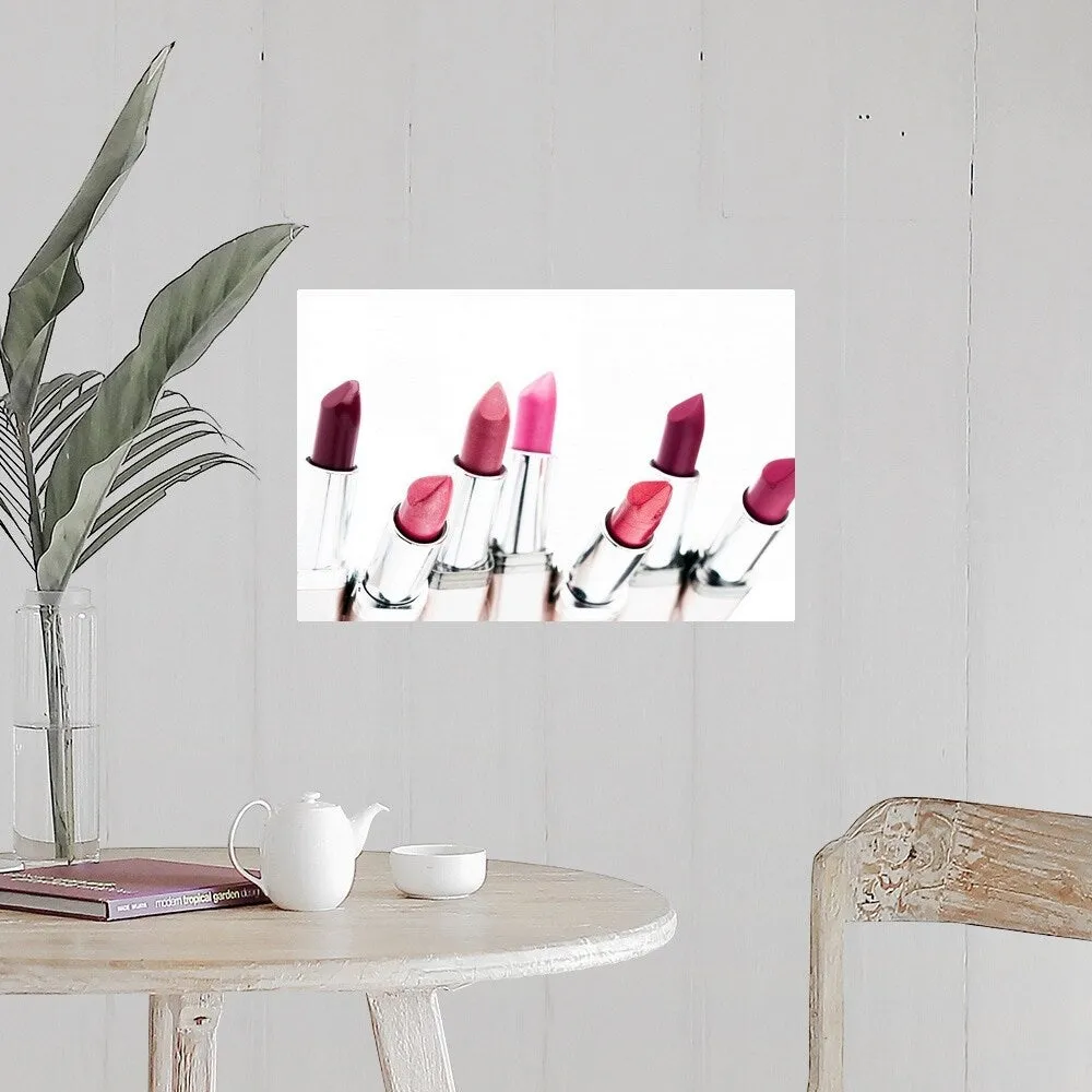 "Assortment of coloured lipsticks, close-up" Poster Print - Multi