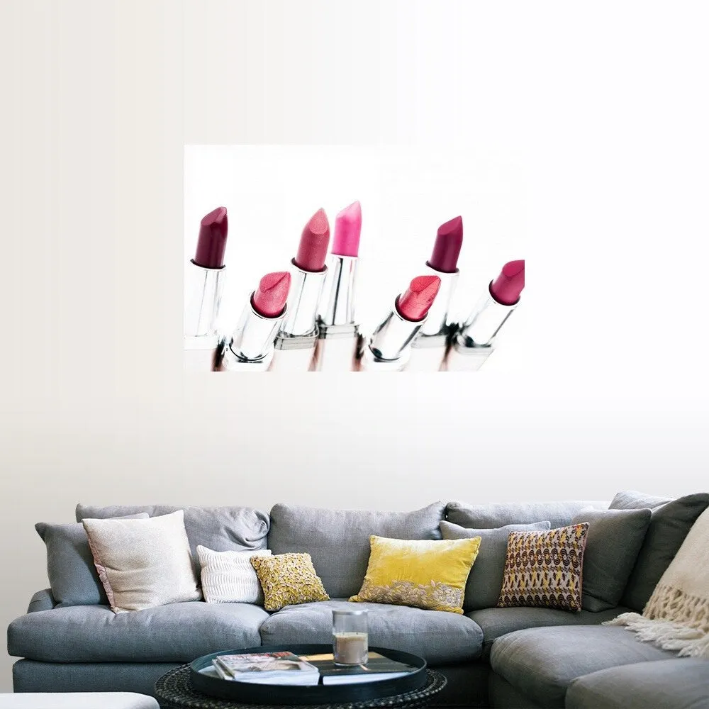 "Assortment of coloured lipsticks, close-up" Poster Print - Multi
