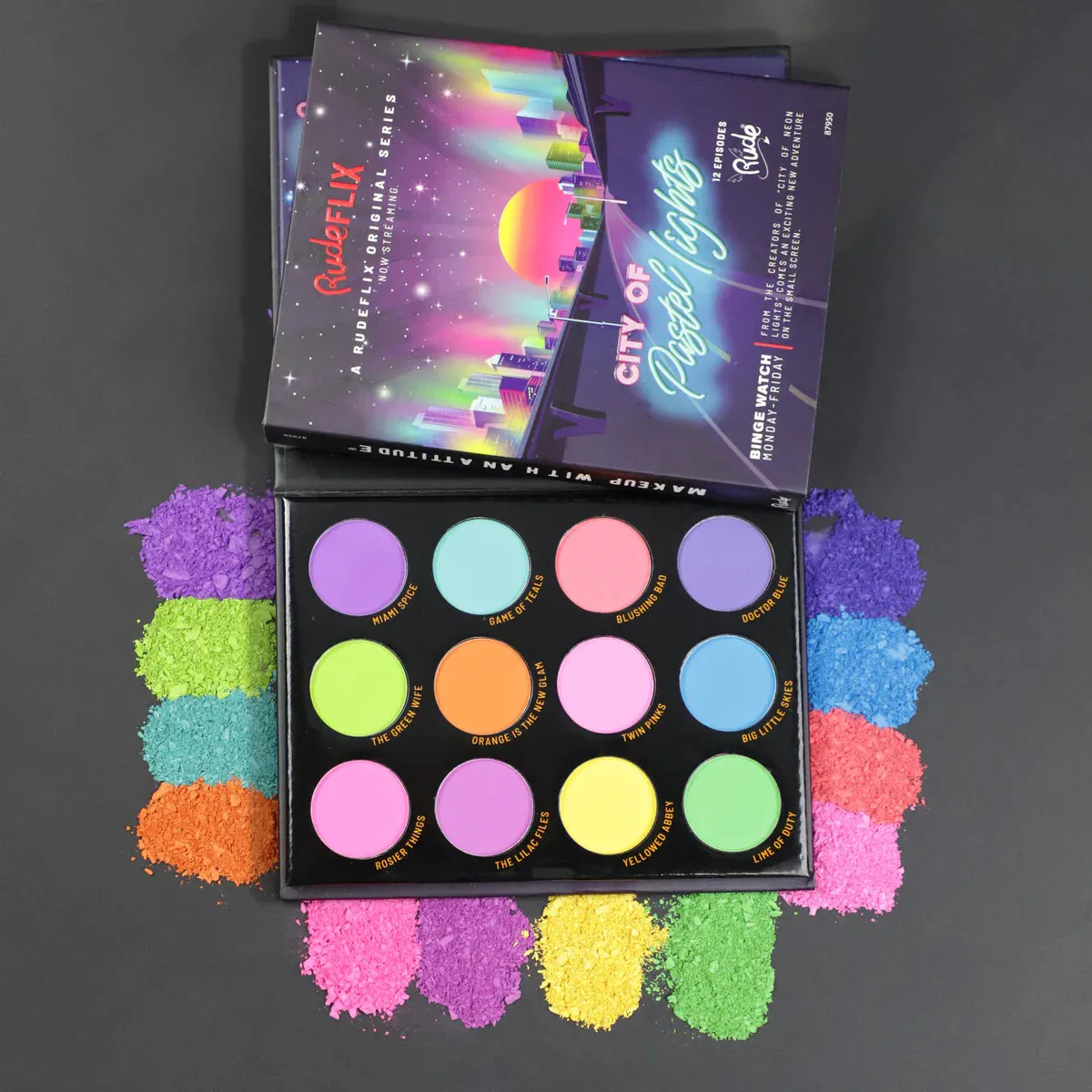 RUDE City of Pastel Lights - 12 Pastel Pigment & Eyeshadow Palette