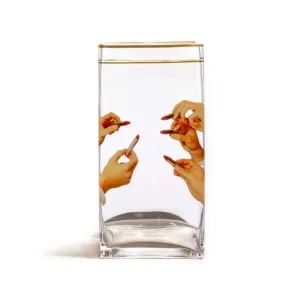 Seletti Toiletpaper Glass Vases Lipsticks vase h. 30 cm.