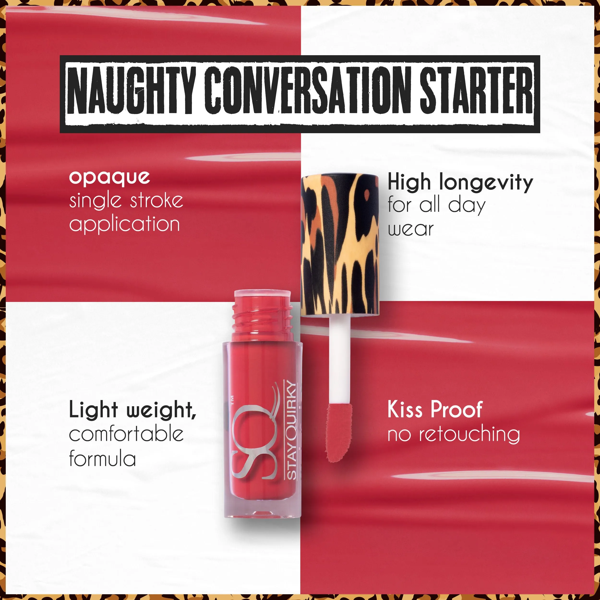 Stay Quirky Mini Liquid Lipstick Pink - Naughty Conversation Starter 4 | Highly Pigmented | Non-drying | Long Lasting | Easy Application | Water Resistant | Transferproof | Smudgeproof (1.6 ml)